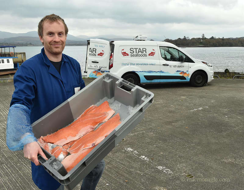 Daniel delivering some fresh salmon for another happy Star Seafoods client